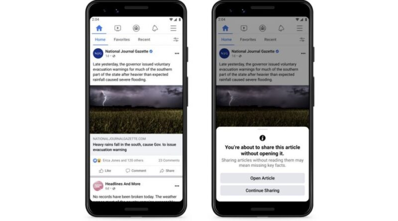 Facebook really wants you to read the article before sharing it